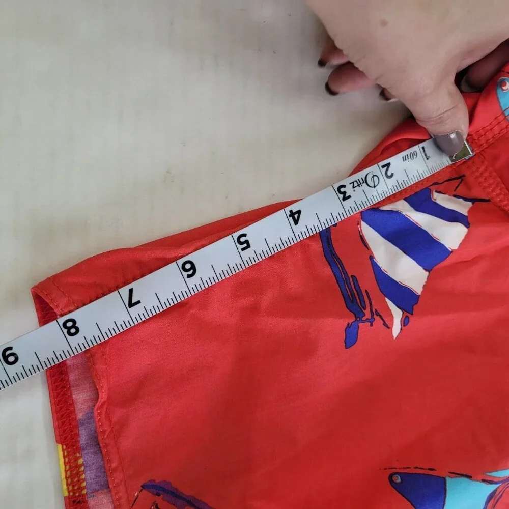 Vans Board Shorts Mens 30 Red Sailboat All Over Graphic Print‎ Cargo Pocket Surf